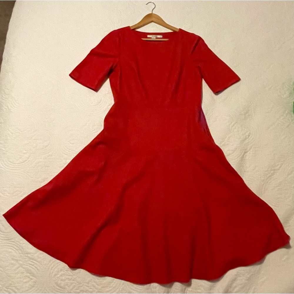Boden fit and flare red dress